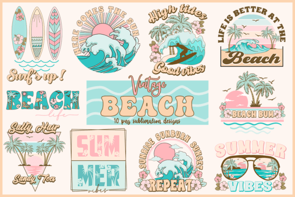 Download Vintage Beach Summer Sublimation Design - Sublimation design Collection